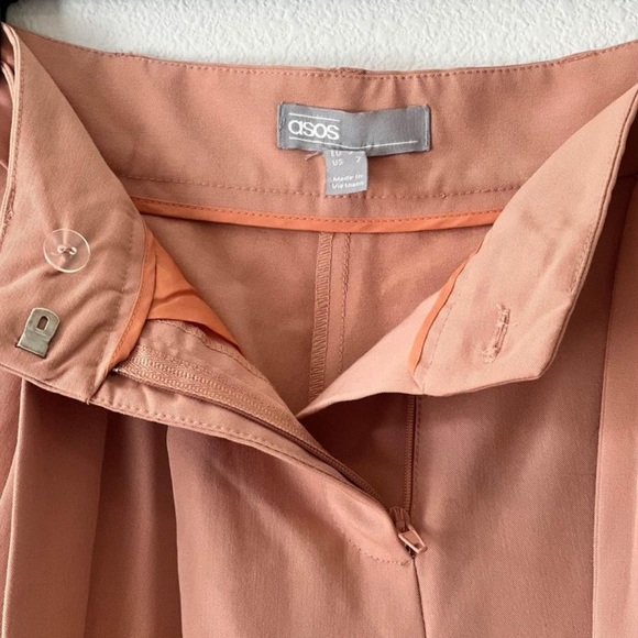 ASOS High rise Tie waist Side Wide leg Fitted Pants Size US 7 - Picture 4 of 7